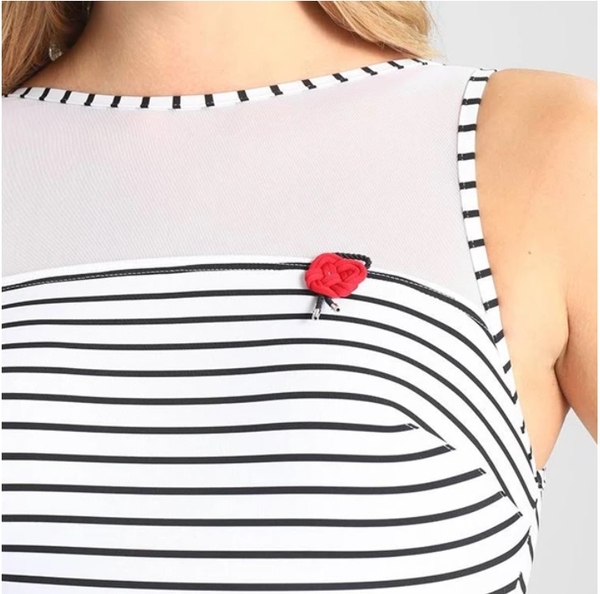 Купальник цільний Cache Coeur Brittany UPF50+, р.38, білий в полоску (180ВМ/23790) - Pampik - 2