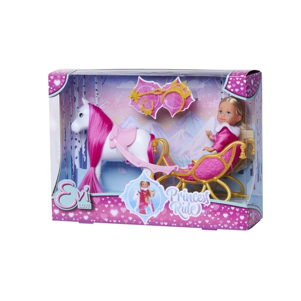 Кукольный набор Simba Evi Love Эви Зимняя карета с конем (5733701) - Pampik