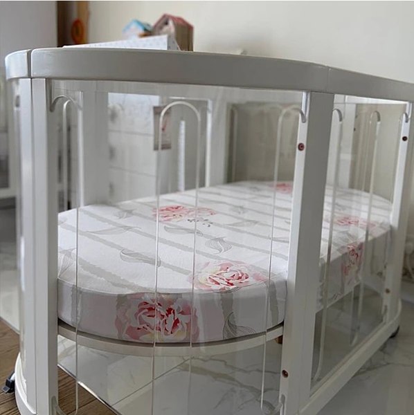 Простирадла на резинці Babyhood Vintage Flower, трикотаж, 2 шт., білий з принтом (37860) - Pampik - 6