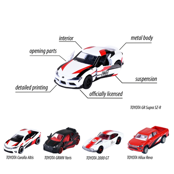 Набір металевих машинок Majorette Toyota. Перегони, 7.5 см, 5 шт. (2053189) - Pampik - 5