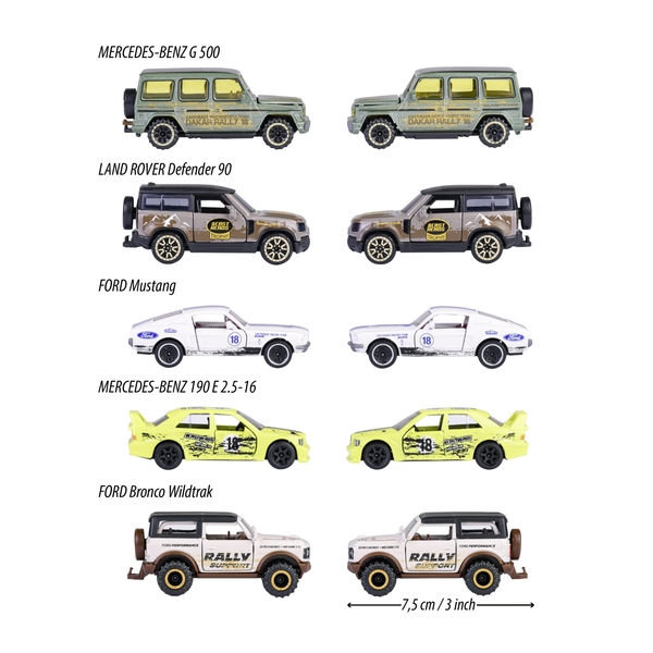 Набор металлических машинок Majorette CastHeads, 7.5 см, 5 шт. (2054211) - Pampik - 3