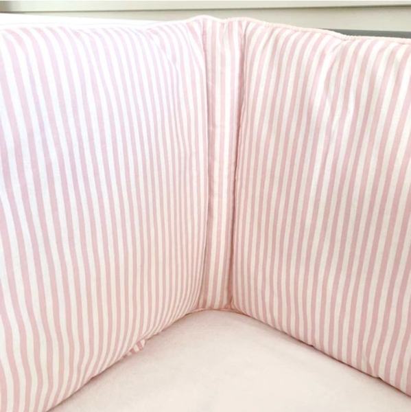 Бортик для кроватки NL Baby 3-сторонний универсальный, 30х180 см, розовый (827+829/28110) - Pampik - 3