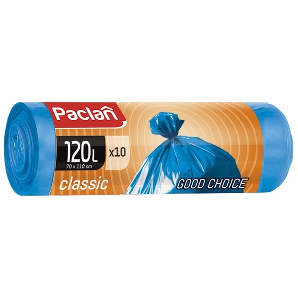 Пакети для сміття Paclan Classic, 120 л, 10 шт., синій - Pampik