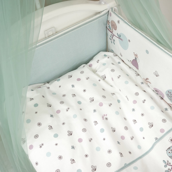 Постільний комплект Twins Sweet Forest, 8 ел., м'ятний (4051-SW-011) - Pampik - 4