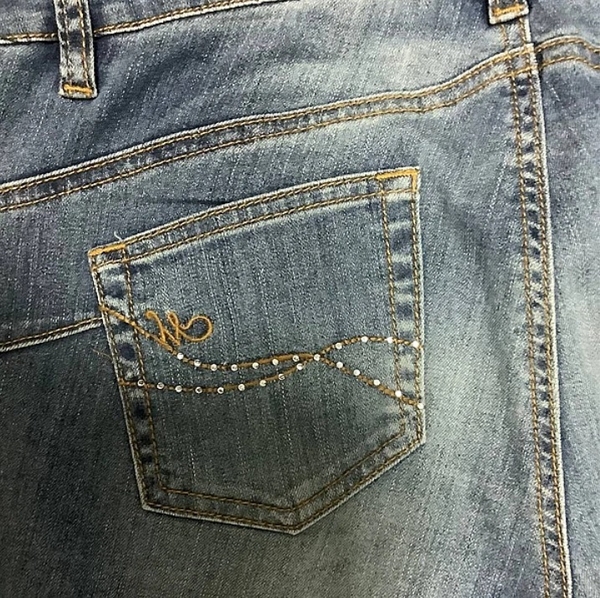 Джинси для вагітних Menonove звужені зі стразами, р.46, джинс, темно-блакитний (J12601/4512) - Pampik - 6