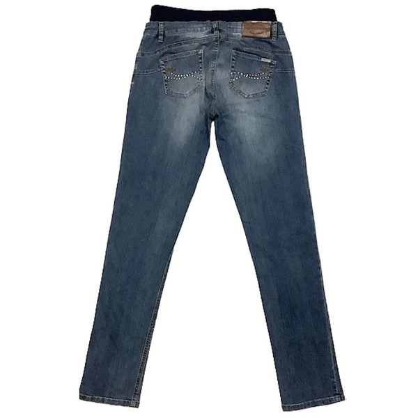 Джинси для вагітних Menonove звужені зі стразами, р.46, джинс, темно-блакитний (J12601/4512) - Pampik - 2