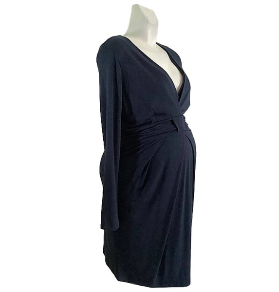 Платье для беременных со складами Menonove, р.44, темно-синий (11210/3509) - Pampik - 4