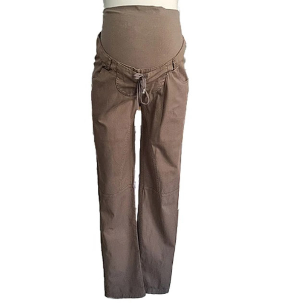 Штани для вагітних Menonove з трикотажним животом, пояс на гумці, р.46, хакі (J12124/4502) - Pampik - 3