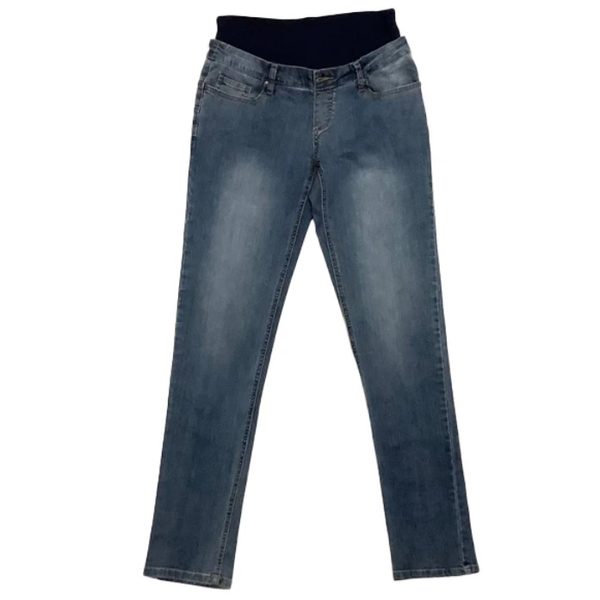 Джинси для вагітних Menonove звужені зі стразами, р.46, джинс, темно-блакитний (J12601/4512) - Pampik