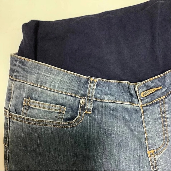 Джинси для вагітних Menonove звужені зі стразами, р.46, джинс, темно-блакитний (J12601/4512) - Pampik - 3