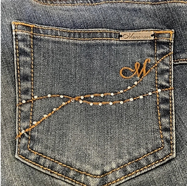 Джинси для вагітних Menonove звужені зі стразами, р.46, джинс, темно-блакитний (J12601/4512) - Pampik - 7