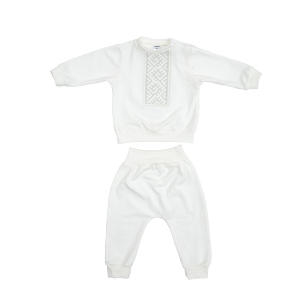 Костюм святковий Twins, з вишивкою, інтерлок, р.74, сірий (W-124-TCW74-10) - Pampik