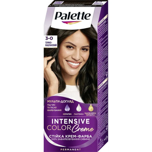 Фарба для волосся Palette ICC 3-0 Темно-каштановий, 110 мл - Pampik