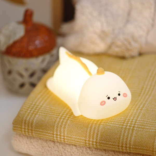 Дитячий силіконовий нічник Динозаврик, білий - Pampik - 4