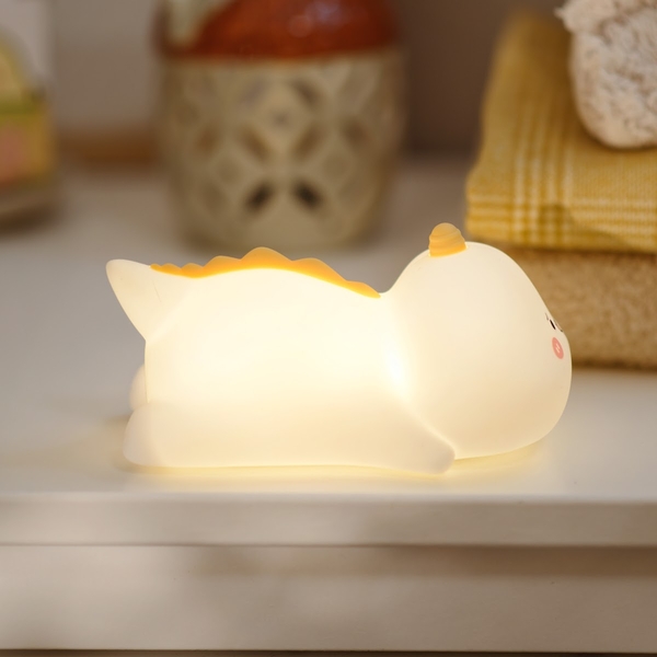 Дитячий силіконовий нічник Динозаврик, білий - Pampik - 5