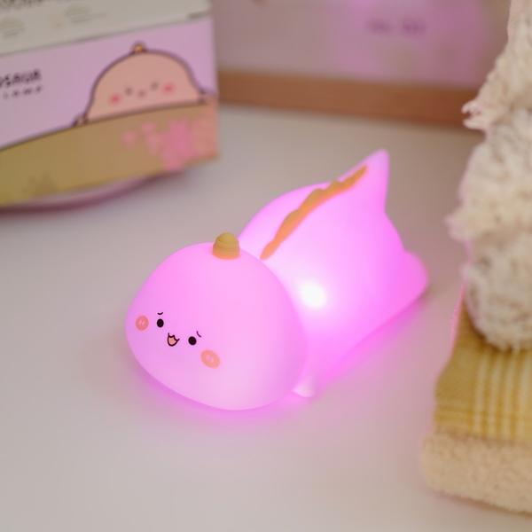 Дитячий силіконовий нічник Динозаврик, білий - Pampik - 3