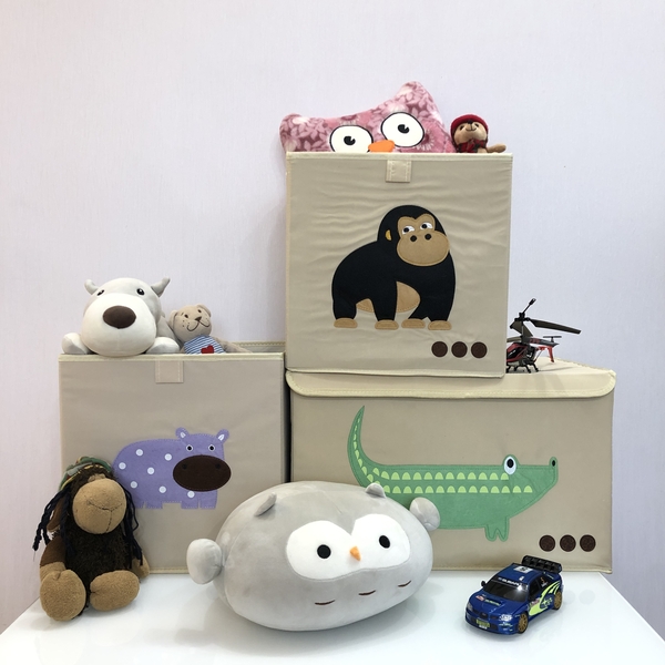 Короб складной с крышкой Handy Home Крокодил, 48x30x30 см, бежевый (CH16) - Pampik - 2