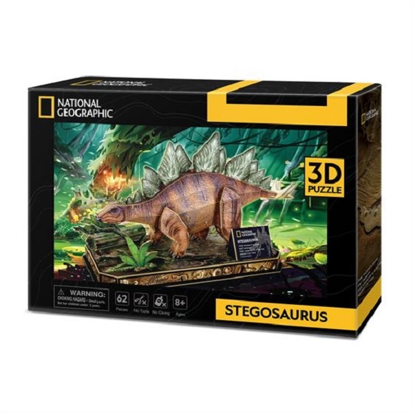 Трехмерная головоломка-конструктор CubicFun National Geographic Dino Стегозавр, 62 элемента (DS1054h) - Pampik