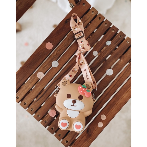 Дитяча силіконова сумочка Bear, 12.5х5х15 см, коричневий - Pampik - 6