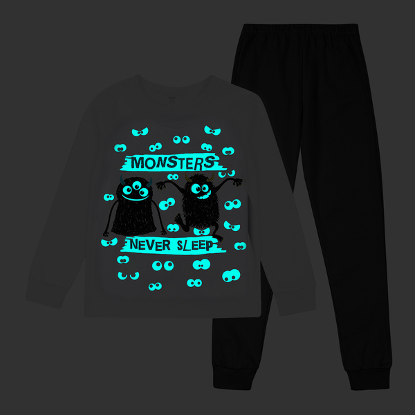 Піжама, що світиться Garnamama Neon PG 128 Чорний Білий (1025233.5084179) - Pampik - 2