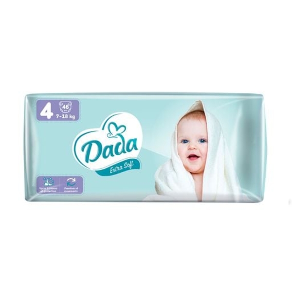 Підгузки на липучках Dada Extra Soft 4 (7-18 кг), 46 шт. - Pampik