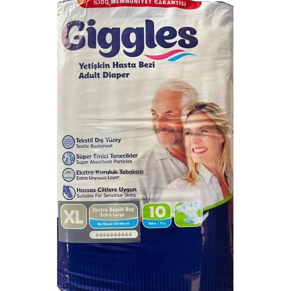 Підгузки для дорослих Giggles Extra Large, 10 крапель, 10 шт. - Pampik