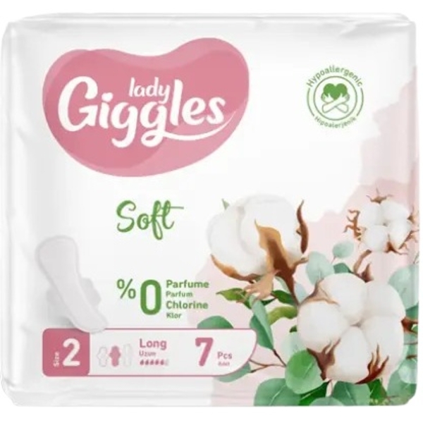 Гігієнічні прокладки Giggles Lady Ultra Soft Long 2, 5 крапель, 7 шт. - Pampik