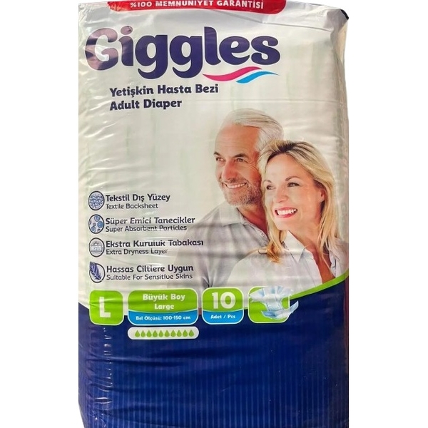 Підгузки для дорослих Giggles Large, 10 крапель, 10 шт. - Pampik