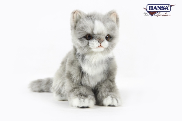 М'яка іграшка Hansa Жакардове сіре кошеня, 19 см (70638) - Pampik - 2