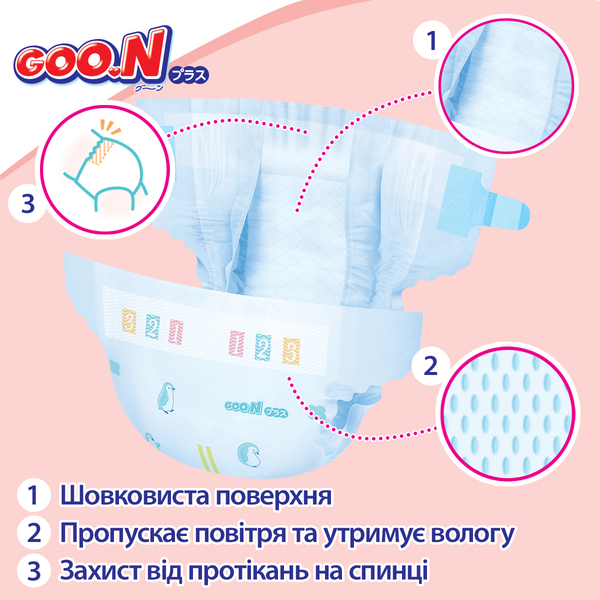 Підгузки на липучках Goo.N Plus 4/L (9-14 кг), 44 шт. - Pampik - 10