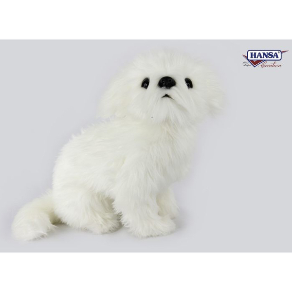 М'яка іграшка Hansa Ши-тцу білий, 30 см (7323) - Pampik - 2