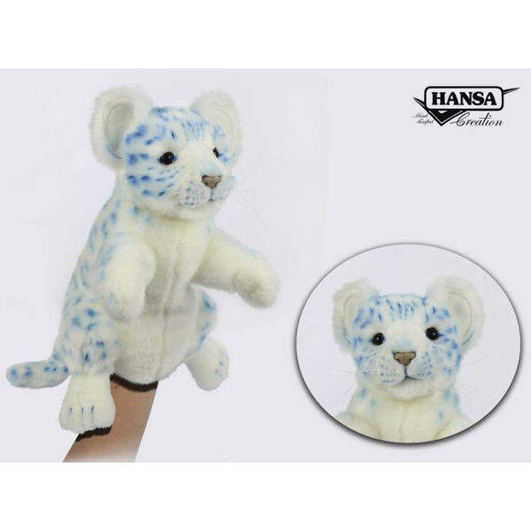 М'яка іграшка на руку Hansa Puppet Сніговий барс блакитний, 32 см (7779) - Pampik - 2