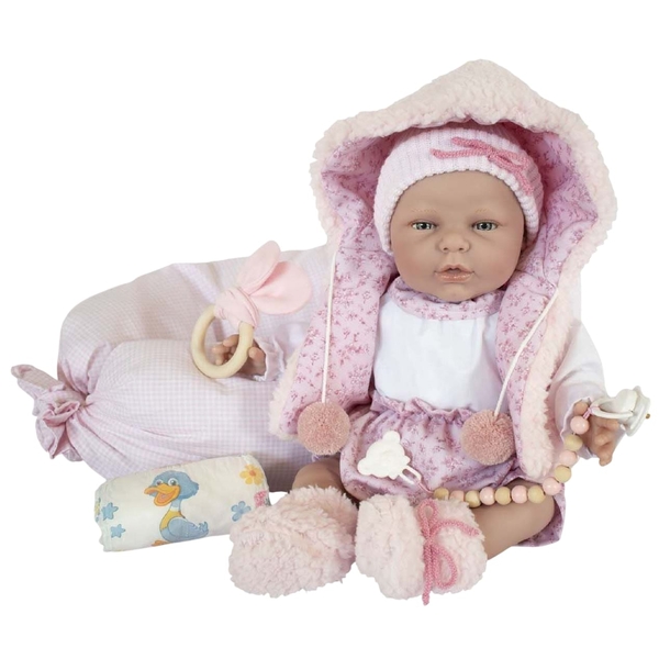 Кукла Munecas De Cuna Роза в розовом комбинезоне, 45 см (41744) - Pampik