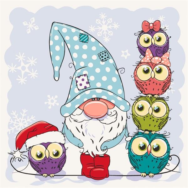 Картина за номерами ArtCraft Гномик із совами 30х30 см (15556-AC) - Pampik