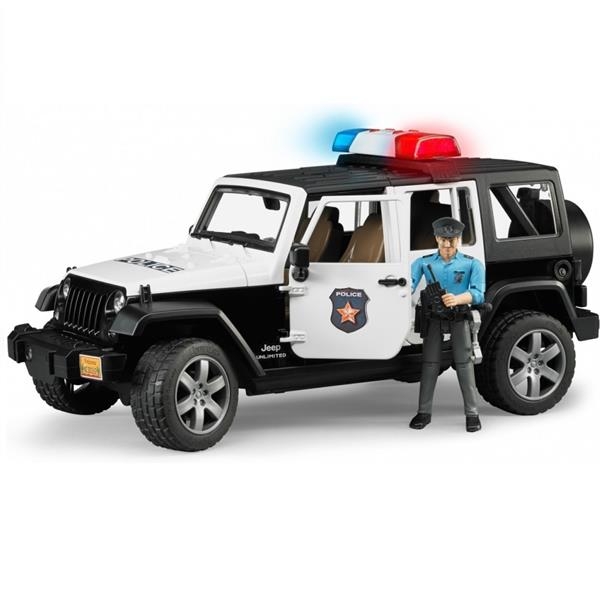 Автомодель Bruder Полицейский автомобиль Jeep Wrangler Unlimited Rubicon с фигуркой, свет, звуки 1:16 (02526) - Pampik