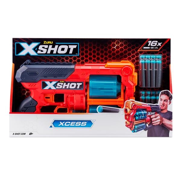 Быстрострельный бластер X-Shot Red Excel Xcess TK-12 с 16 патронами (36436R) - Pampik