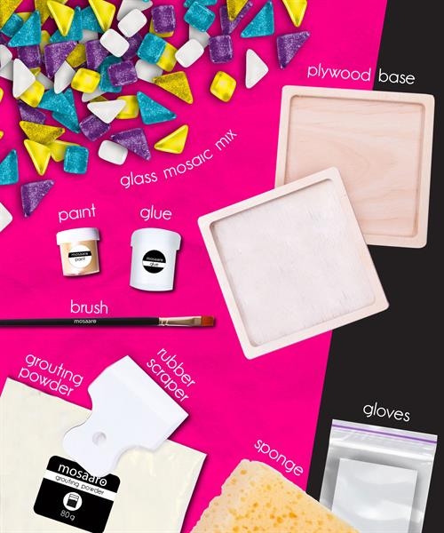 Набор для стеклянной мозаики Mosaaro Подставки для чашек квадратные (MA1002) - Pampik - 5