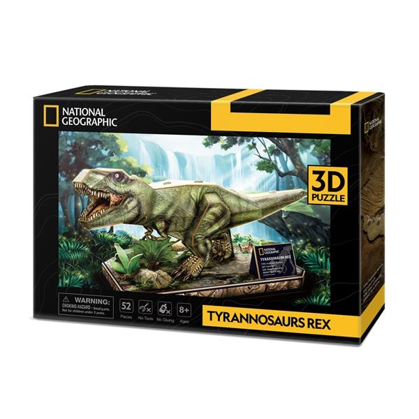 Пазл 3D CubicFun National Geographic Dino Тиранозавр Рекс, 52 елементи (DS1051h) - Pampik