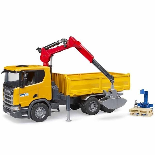 Автомодель Bruder Самосвал Scania Super 560R с краном-манипулятором и аксессуарами 1:16 (03551) - Pampik