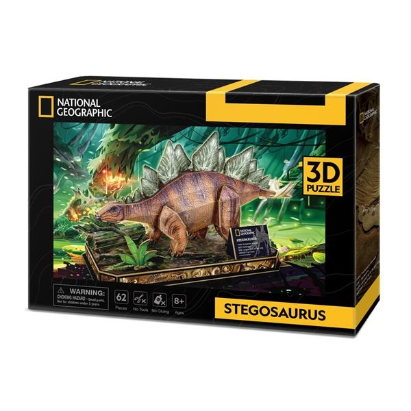 Пазл 3D CubicFun National Geographic Dino Стегозавр, 62 элемента (DS1054h) - Pampik