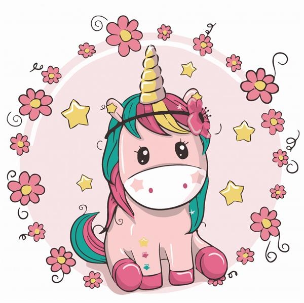 Картина за номерами ArtCraft Єдиноріжка в квітах 30х30 см (15504-AC) - Pampik