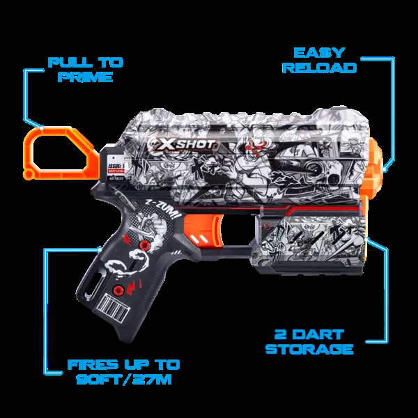 Швидкострільний бластер X-Shot Skins Flux Illustrate 8 патронів (36516D) - Pampik - 5