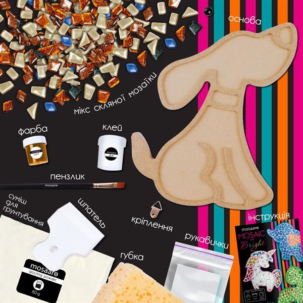 Набор для стеклянной мозаики Mosaaro Песик (MA7005) - Pampik