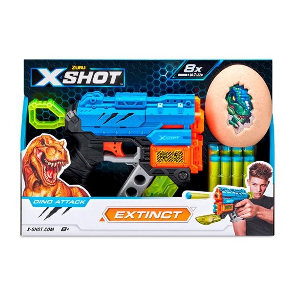 Быстрострельный бластер X-Shot Dino Extinct New 1 яйцо 8 патронов (4870R) - Pampik