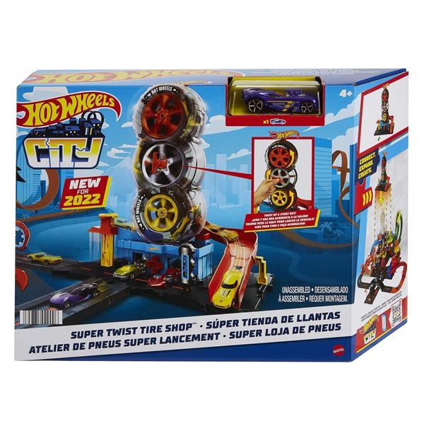 Трек Hot Wheels City Ударные трюки в шиномонтаже (HDP02) - Pampik