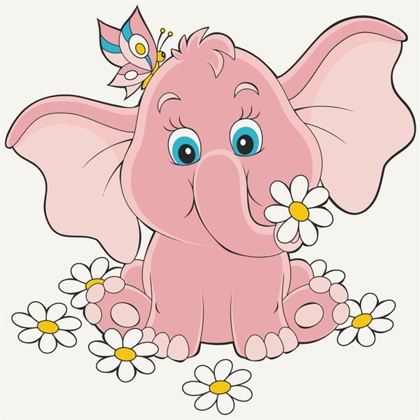 Картина по номерам ArtCraft Розовый слоненок 30х30 см (15035-AC) - Pampik