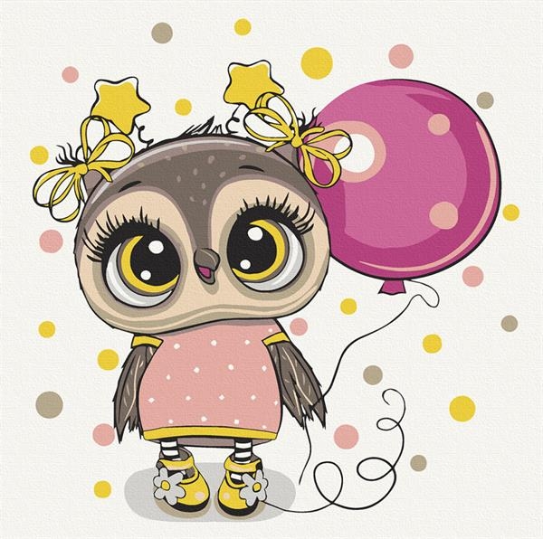 Картина по номерам ArtCraft Совенок с шариком 30х30 см (15514-AC) - Pampik