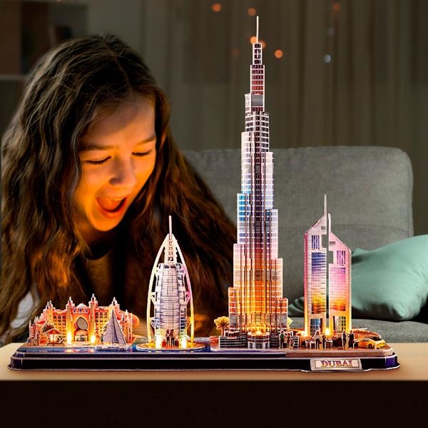 3D пазл CubicFun City Line з LED-підсвіткою Дубай (L523h) - Pampik - 4