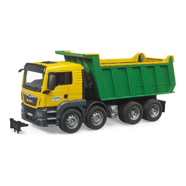 Модель Bruder Самосвал MAN TGS желто-зеленый 1:16 (03766) - Pampik