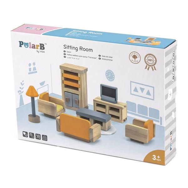 Деревянная мебель для кукол PolarB Гостиная (44037) - Pampik - 4